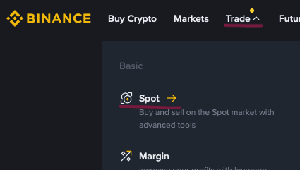 Binance Spot Trading Interface