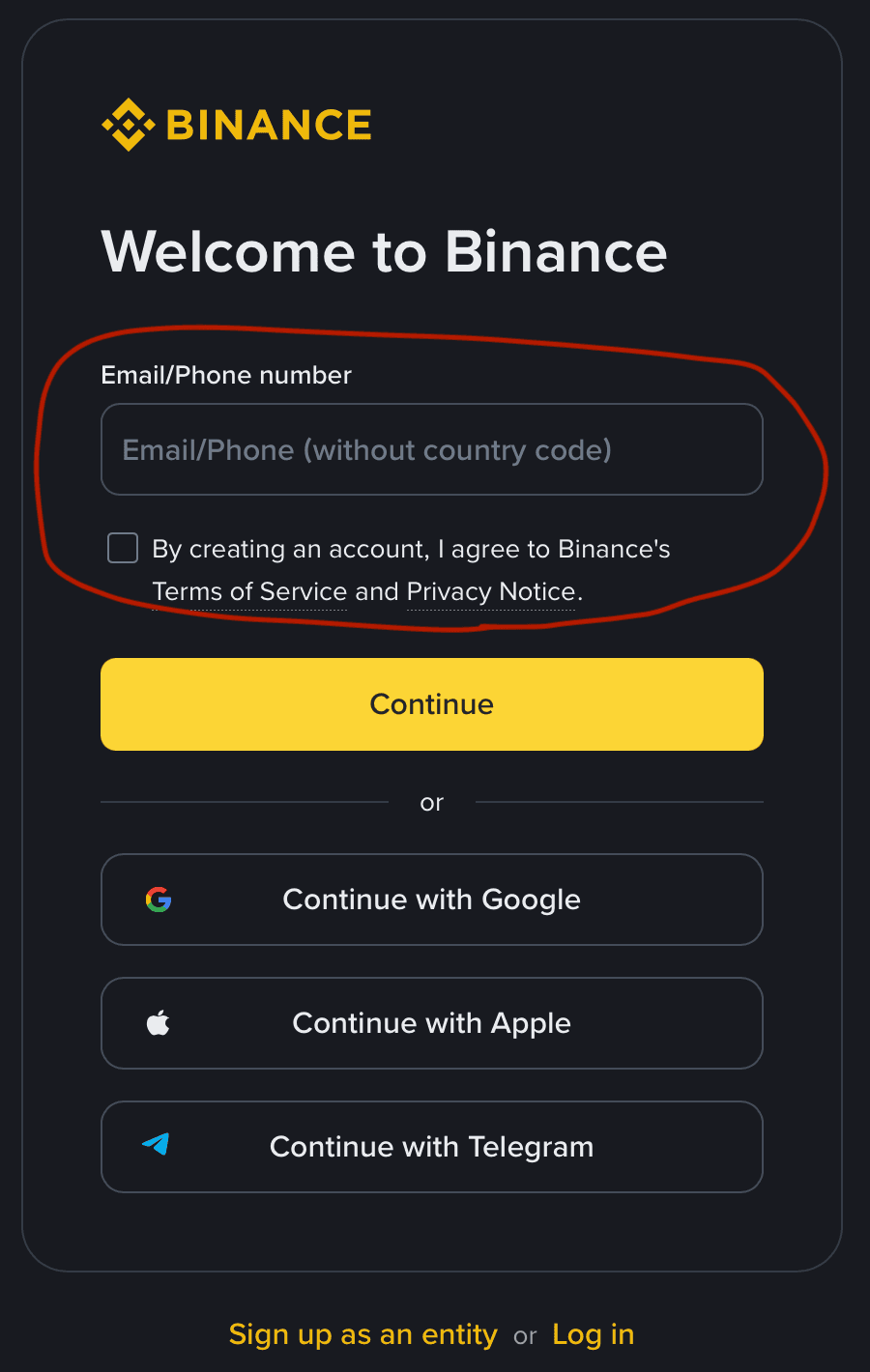 welcome to binance